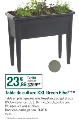 Botanic Table de culture XXL Green Elho offre