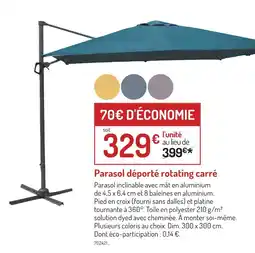 Botanic Parasol déporté rotating carré offre