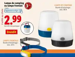 Lidl Lampe de camping ou lampe frontale offre