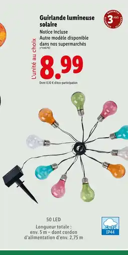 Lidl Livarno home Guirlande lumineuse solaire offre