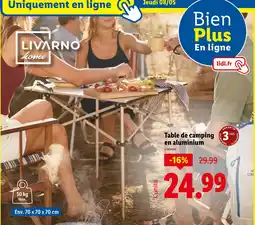 Lidl LIVARNO Table de camping en aluminium offre