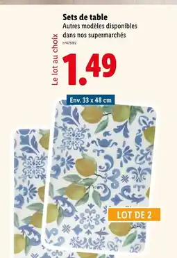 Lidl Livarno home Sets de table offre