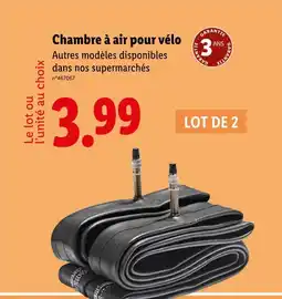 Lidl Crivit Chambre à air pour vélo offre