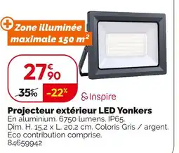 Weldom Inspire Projecteur extérieur LED Yonkers offre