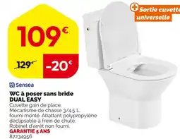 Weldom Sensea WC à poser sans bride DUAL EASY offre