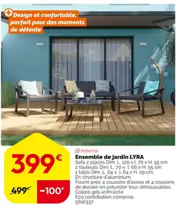 Weldom Naterial Ensemble de jardin Lyra offre