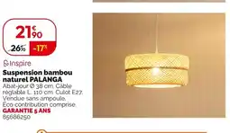 Weldom Inspire Suspension bambou naturel palanga offre