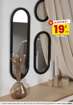 Stokomani Lot de 3 miroirs Corfu offre