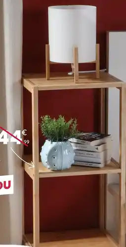 Stokomani Étagère 2 niveaux en bambou offre