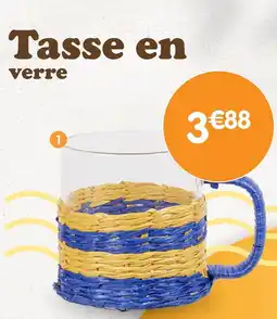 b&m Tasse en verre cerclage paille offre