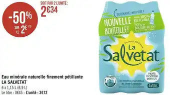 Géant Casino La salvetat eau minérale naturelle finement pétillante offre