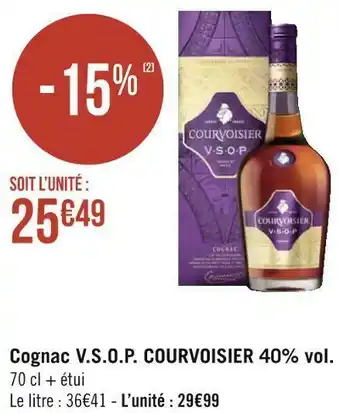 Courvoisier cognac v.s.o.p. 40% vol.