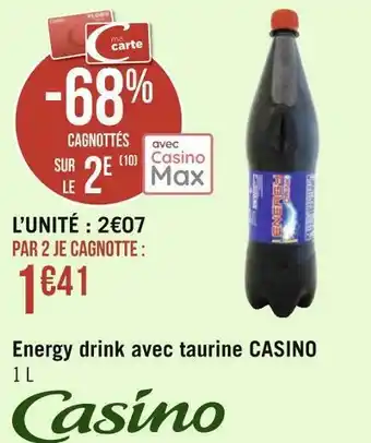Géant Casino Casino energy drink avec taurine offre