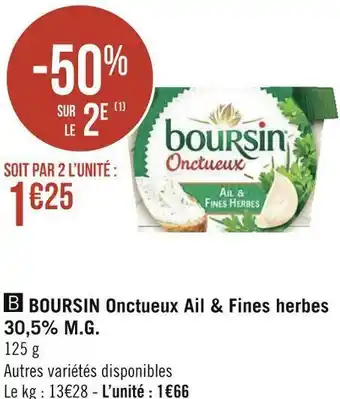 Géant Casino Boursin onctueux ail & fines herbes 30,5% m.g. offre