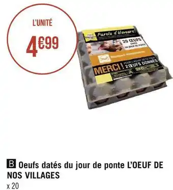L’oeuf de nos villages oeufs datés du jour de ponte