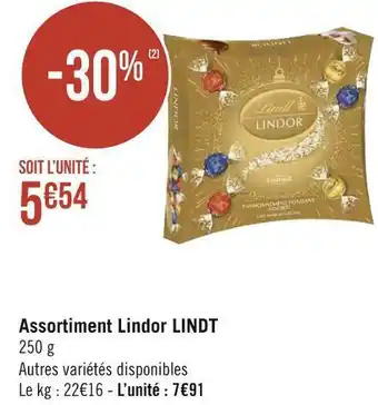 Géant Casino Lindt assortiment lindor offre