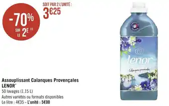 Géant Casino Lenor assouplissant calanques provençales offre