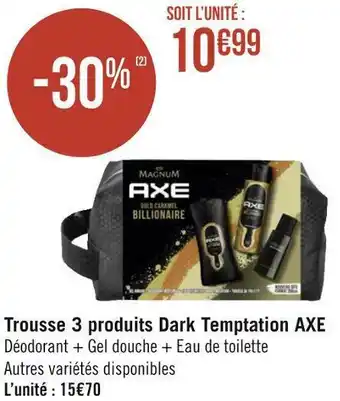 Géant Casino Axe trousse 3 produits dark temptation offre