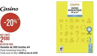 Géant Casino Ramette de 500 feuilles a4 offre