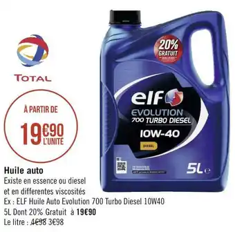 Géant Casino Total huile auto offre