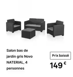 Leroy Merlin Salon bas de jardin gris novo offre