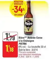 G20 Pietra - biÚre ambrée corse à la chùtaigne offre