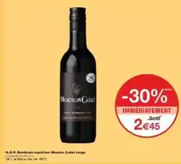 Monoprix Mouton cadet - a.o.p. bordeaux supérieur offre