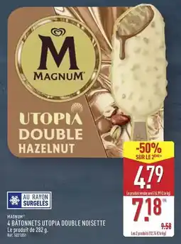 ALDI Magnum - 4 batonnets utopaia double noisette offre