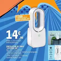 E.Leclerc Lifetime air - ventilateur de table offre