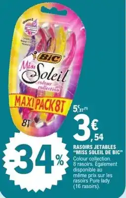 E.Leclerc Bic - rasoirs jetables miss soleil de offre
