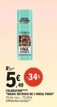E.Leclerc L'oréal - coloration magic retouch de l'oreal paris offre
