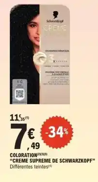 E.Leclerc Schwarzkopf - coloration creme supreme de offre