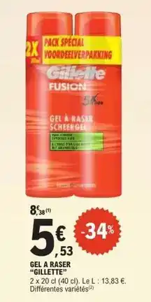 E.Leclerc Gillette - gel a raser offre