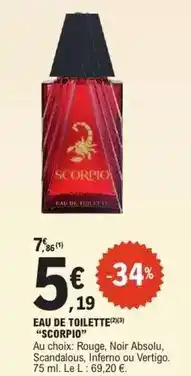 E.Leclerc Eau de toilette scorpio offre