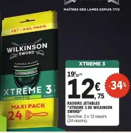 E.Leclerc Wilkinson - rasoirs jetables xtreme 3 de sword offre