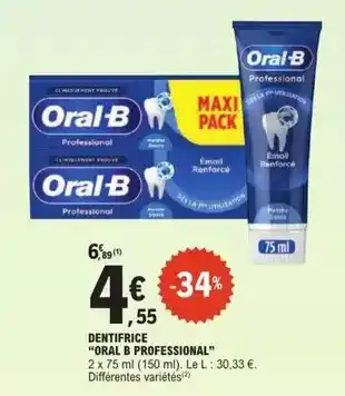 E.Leclerc Dentifrice oral b professional offre