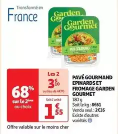 Auchan Supermarché Garden gourmet - pavé gourmand epinards et fromage offre