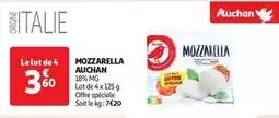Auchan Supermarché Auchan - mozzarella offre