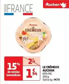 Auchan Auchan - le cremeux offre
