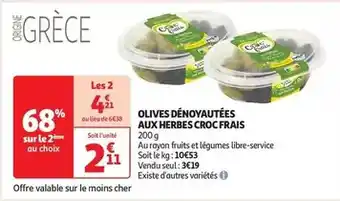 Auchan Croc frais - olives denoyautees aux herbes offre