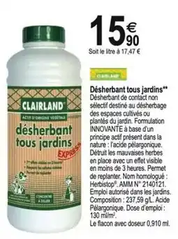 TridÎme Clairland - désherbant tous jardins offre