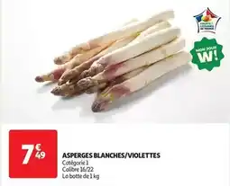 Auchan Asperges blanches/violettes offre