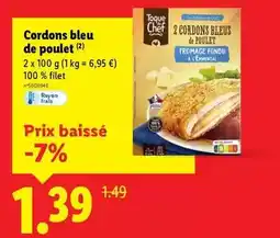 Lidl Toque du chef - cordons bleu de poulet offre