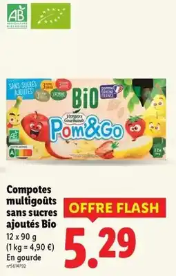 Lidl Vergers gourmands - compotes multigoûts sans sucres ajoutés bio offre