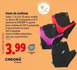 Lidl Creora - gants de cyclisme offre