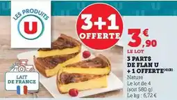 Hyper U U - 3 parts de flan + 1 offerte offre