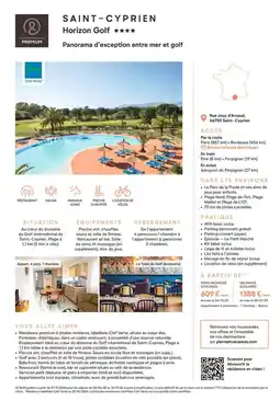 Pierre & Vacances Saint-cyprien horizon golf offre