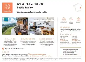 Pierre & Vacances Saskia falaise offre