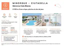 Pierre & Vacances Minorque- ciutadella, menorca cala blanes offre