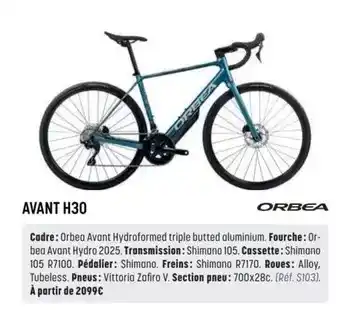 Bouticycle Orbea - avant h30 offre